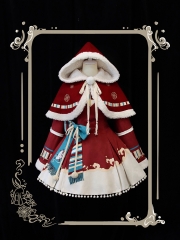 Alice Girl -The Tibetan Rabbit- Tibetan Style Lolita OP Dress, Vest and Cape Set