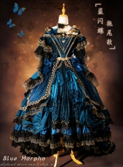 Bramble Rose -Blue Morpho- Long Version Lolita OP Dress Set