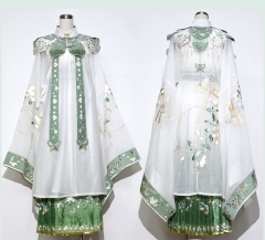 Pear Blossoms in the Spring Hanfu Style Qi Lolita Blouse, Skirt, Cape and Collar Set