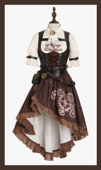 Nikki Tomorrow -Perpetual Motion Gears- Steampunk Lolita Blouse, Vest and Skirt Set