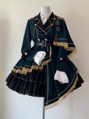The Honored Knight Military Lolita Top Wear, Blouse and Skirt Set (Preorder)
