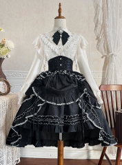 Night Visit to the Ancient Castle Gothic Lolita Blouse and Skirt Set
