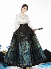 The Auspicious Loong and Phoenix Qi Lolita Hanfu Style Skirt